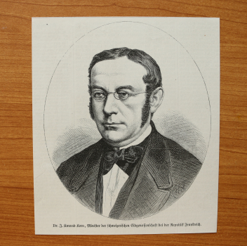 Holzstich Dr J Konrad Kern 1871 Minister der schweizerischen Eidgenossenschaft bei der Republik Frankreich